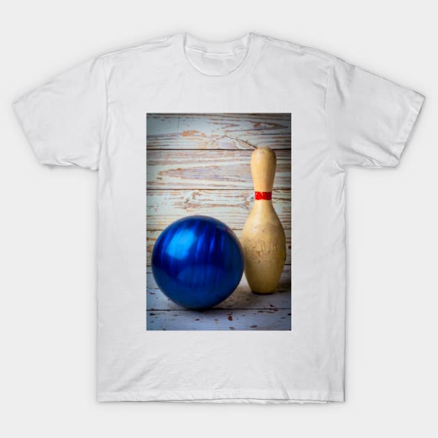 Old Bowling Ball And Pin T-Shirt by photogarry